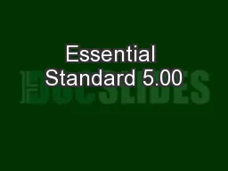 Essential Standard 5.00