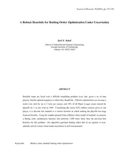 Journal of Heuristics A Robust Heuristic for Batting O