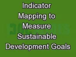 Indicator Mapping to Measure Sustainable Development Goals