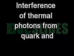 Interference of thermal photons from quark and