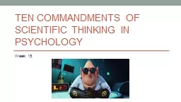 Ten Commandments of scientific thinking in psychology