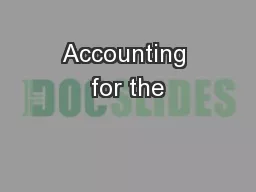 Accounting for the