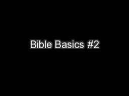 Bible Basics #2