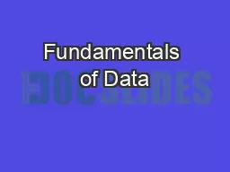 Fundamentals of Data