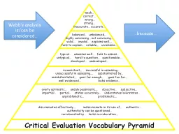 Critical Evaluation Vocabulary