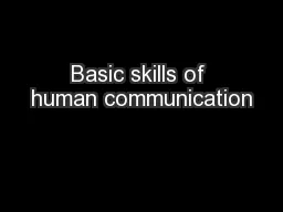 Basic skills of human communication