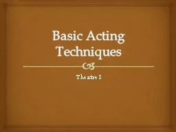 Basic Acting Techniques