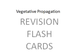 Vegetative Propagation