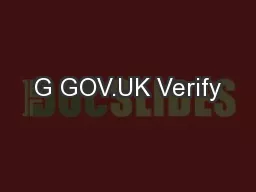 G GOV.UK Verify
