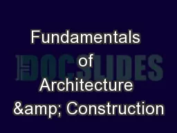 Fundamentals of Architecture & Construction