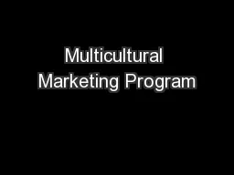 Multicultural Marketing Program