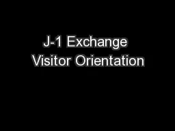J-1 Exchange Visitor Orientation