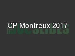 CP Montreux 2017