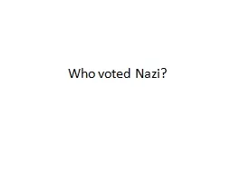 Who voted Nazi?