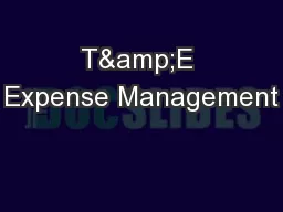 T&E Expense Management