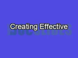 Creating Effective