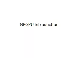 GPGPU introduction