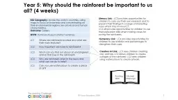 Year 5: Why should the rainforest be important to us all