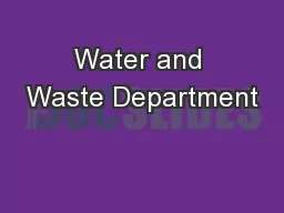 Water and Waste Department