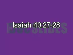 Isaiah 40:27-28