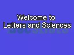 Welcome to Letters and Sciences