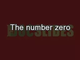 The number zero