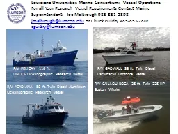 Louisiana Universities Marine Consortium:  Vessel Operatio