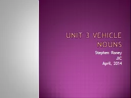 Unit 3 Vehicle Nouns