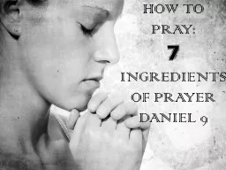 HOW TO PRAY: