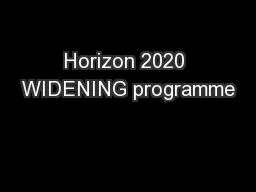 Horizon 2020 WIDENING programme