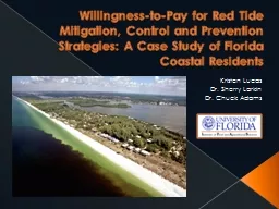 Willingness-to-Pay for Red Tide Mitigation, Control and Pre
