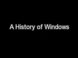 A History of Windows