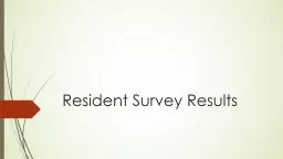 Resident Survey Results