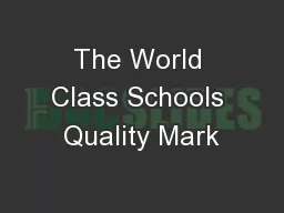 The World Class Schools Quality Mark