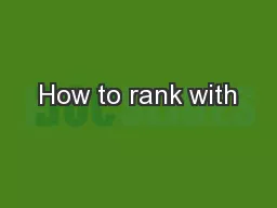 How to rank with