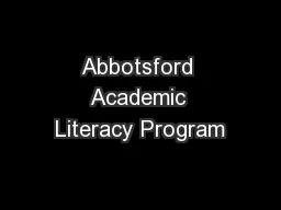 Abbotsford Academic Literacy Program