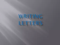 WRITING LETTERS