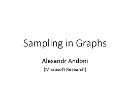 Sampling in Graphs