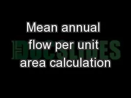 Mean annual flow per unit area calculation