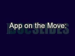App on the Move:
