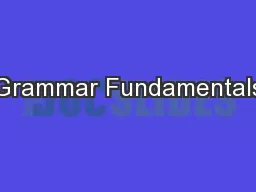 Grammar Fundamentals