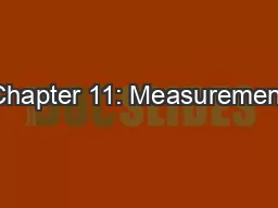 Chapter 11: Measurement