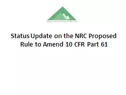 Status Update on the NRC