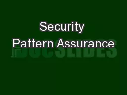 Security Pattern Assurance