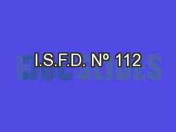 I.S.F.D. Nº 112