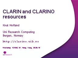 CLARIN and CLARINO resources
