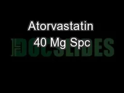 Atorvastatin 40 Mg Spc
