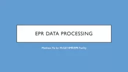 Epr  data processing