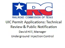 UIC Permit Applications: Technical Review & Public Noti