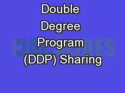 Double Degree Program (DDP) Sharing